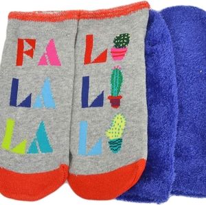 NWT Hue 2-pack Fa La La Christmas Plush Socks OS